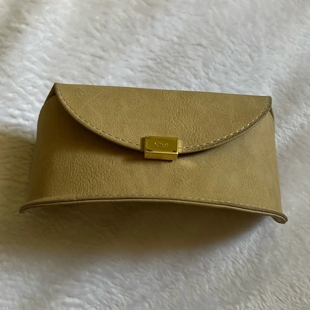 Chloé empty glasses sunglasses case leather suede stitching